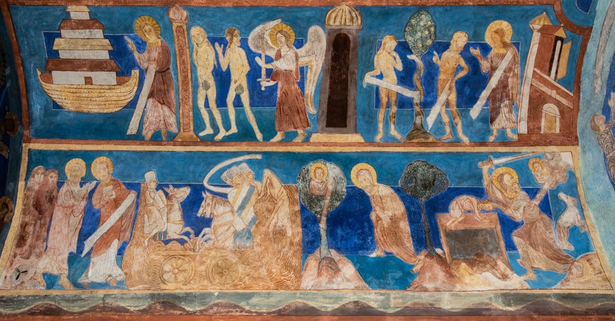 Billedrækkerne i tøndehvælvets sydside