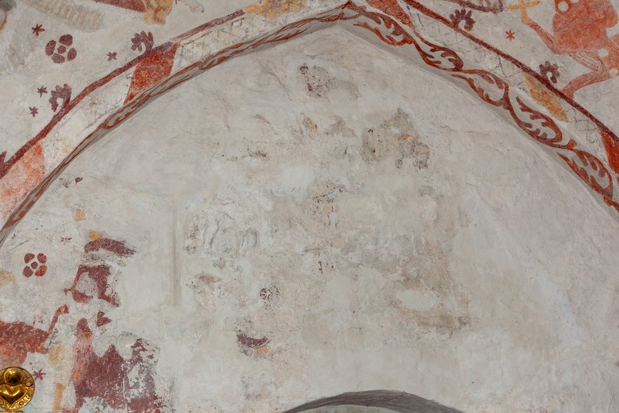 Sydvæg, fag 1. Uidentificeret motiv.