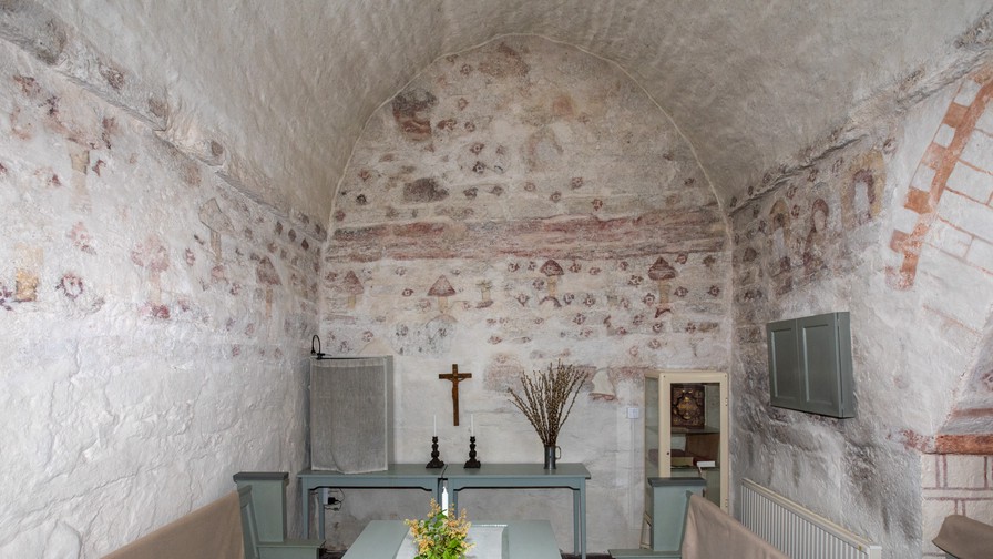 Tårnrummets nordlige del. Uidentificerede motiver.